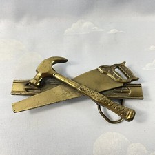 Vintage 1981 Great American Buckle Carpenter Saw Level Hammer Belt Buckle 851