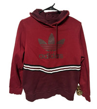 Adidas Women's Burgandy  Black Pullover Hoodie Size S