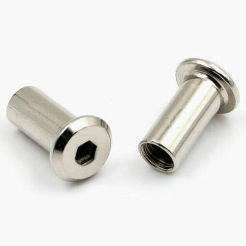 M6 M8 Allen Hex Nut Bolt Flat Nuts Stainless Steel Round Head Sleeve Furniture - Bild 8 von 9