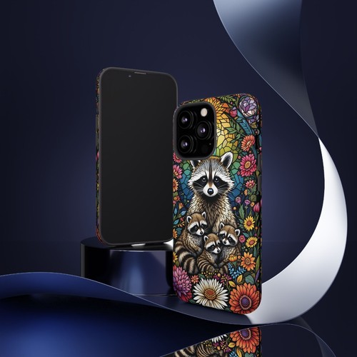 Colorful Raccoon iPhone Case, Tough Cases, Animal Lover Gift, Baby Racoons Cute - Picture 102 of 106