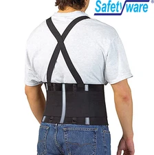 Safetyware Premium Reflective Back Support Belt Lumbar Lower Pain Waist Brace