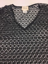 Kaktus Plus Womens Long Sleeve Crochet Cover Up Size 2X MADE IN USA NWT