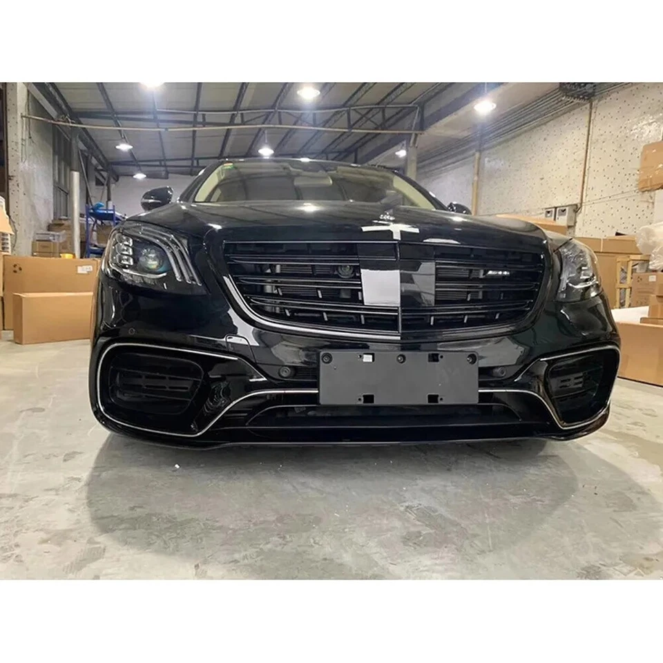 Grille For Mercedes Benz W222 S-Class 2014-2020 Gloss Black S560 S450 S600 Grill - Image 3 of 4