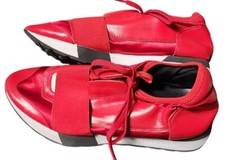 Balenciaga Womens Red Race Runner Sneakers EU 41 Designer