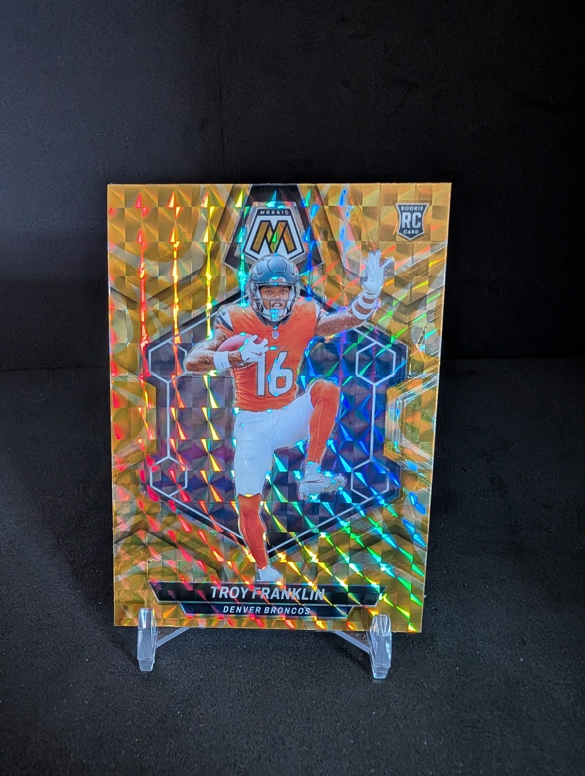 2024 Panini Mosaic #378 Troy Franklin Mosaic Reactive Yellow