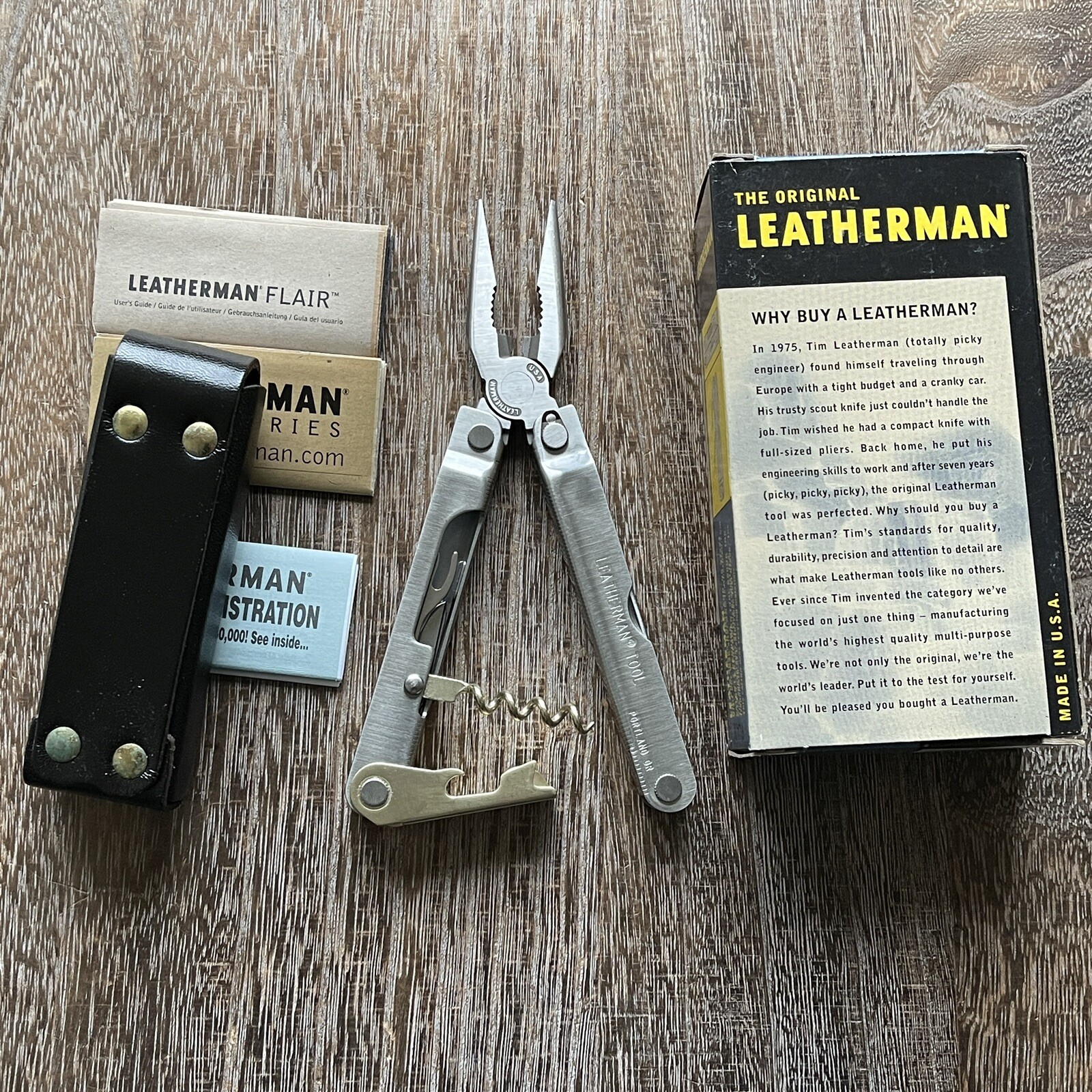 Collectible, new Leatherman FLAIR Picnic/Sommelier Multitool. branded