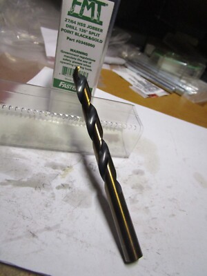 27/64'' HSS 135° Split Point Black and Gold Finish FMT  Jobber Drill