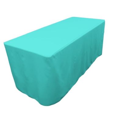 8' ft. Fitted Polyester Table Cover Trade Show Event Tablecloth Tiffany Blue
