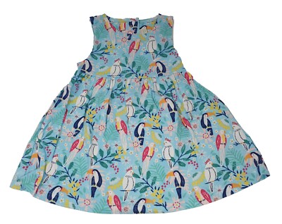 Ex Chainstore Sommerkleid Rainforest Papageien Aqua Mädchen 6-24 Monate