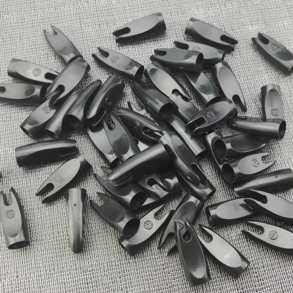 30pcs 9/32" Archery Arrow Nocks Pin Plastic Tails Wood Bamboo Shaft 7.2MM Taper - Image 3 of 4