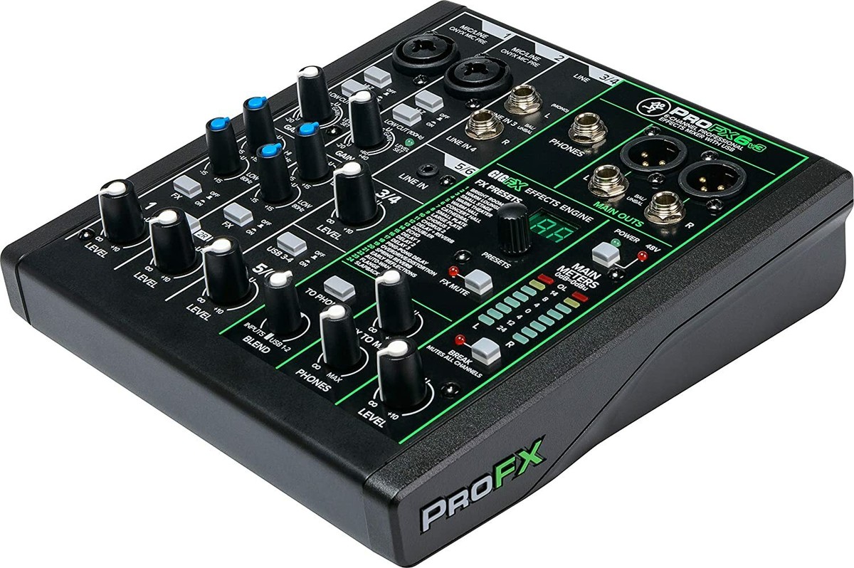 Mackie PROFX6v3 6 Channel Professional Effect Mixer with USB GigFX