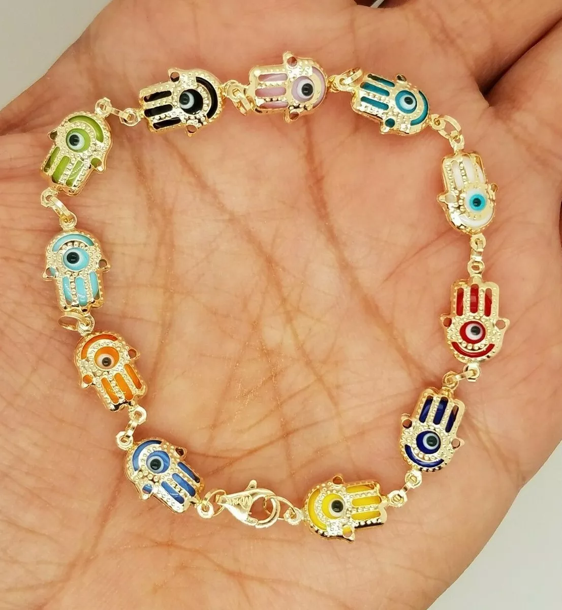 14 karat gold evil eye bracelet deals