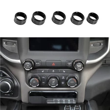 Center Console AC Radio Switch Knob Cover Trim Ring For Dodge RAM 1500 18+ Black