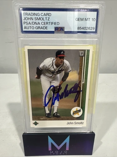John Smoltz Autographed 1989 Upper Deck Rookie Card PSA 10
