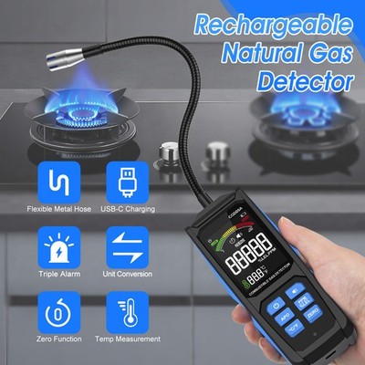 Tragbarer Gasmessgerät Brenngas LEL 0-100% mit Akku, LCD, Alarm, Auto-Off,Sicher