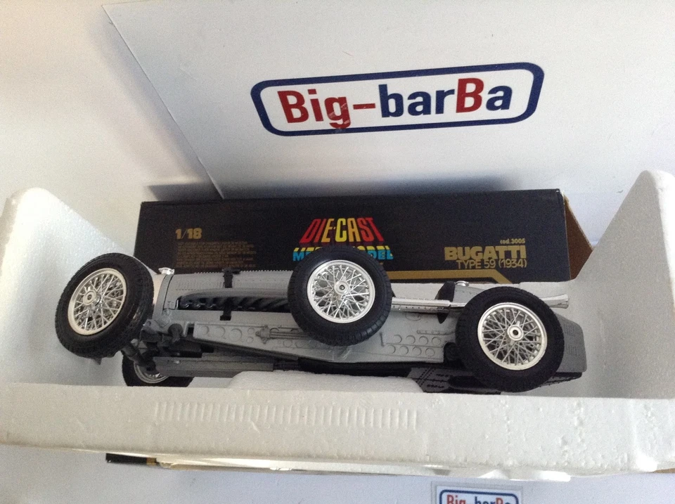 🔥Lot vintage🚗 BBURAGO BUGATTI TYPE 59 1934  1/18 🔥🔥✨STREPITOSA ✨🍂☕ - Immagine 3 di 4