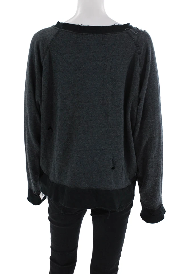 Sudadera Wildfox Mujer Mangas Largas Envejecida Negra Algodón Talla Grande Foto 3 de 4