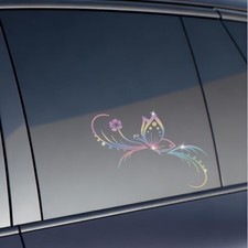 Bling Flower Butterfly Car Sticker Decal  Colorful