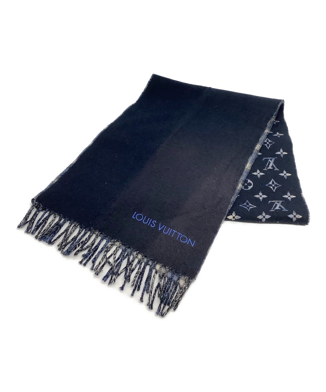 LOUIS VUITTON Monogram Gradient Tartan Shawl M71348 in Blue