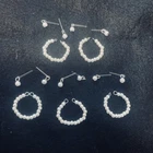 VINTAGE Barbie Doll 1960's Choker PEARL NECKLACE Earrings repro Jewelry 5 Sets