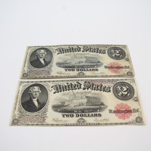 1917 $2 Legal Tender United States Large-Sized Notes No Reserve Lot of 2 #C-286