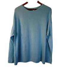 J. Jill Womens Light Blue Long Sleeve Tunic Sweater SZ XL