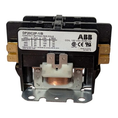 ABB DP20C2P-1/B Definite Purpose Contactors 2 Pole 240/277vac 50/60Hz 120V V