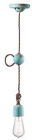 Pendelleuchte Keramik E27 Ø 5,5 Cm Schmal Industrial Hellblau Shabby HäNgelampe