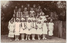 UNUSED C 19102 A GROUP OF PERFORMING GIRLS IN COSTUMES WITH FAIRY WINGS RPPC