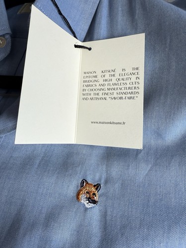 Maison Kitsuné Fox Head Classic Chambray Button Down Shirt - 38 / XS - Picture 4 of 13