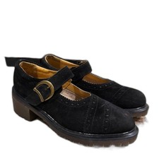 Dr Martens Made in England Brogue VTG 90s Mary Jane Shoe Suede Leather UK 5 US 7