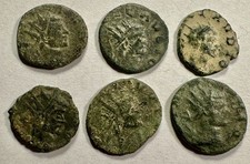 6 Claudius II Ancient Roman Coins, 4 Fire Altars & 2 Eagles