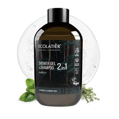 ECOLATIER  URBAN Shower Gel & Shampoo 2-in-1 EnergyCypress & Green Tea 20.28oz