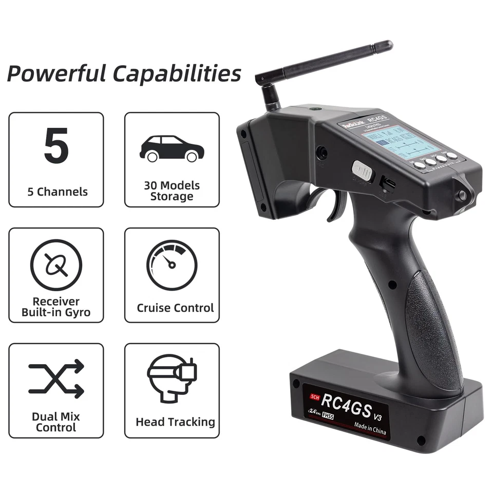 RC4GS V3 5 Channels RC Transmitter and Receiver, 2.4GHz Surface Remote Contro... - Image 2 of 4
