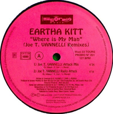 Eartha Kitt - Where Is My Man Joe T. Vannelli Remixes - Use - Promo - F4593z