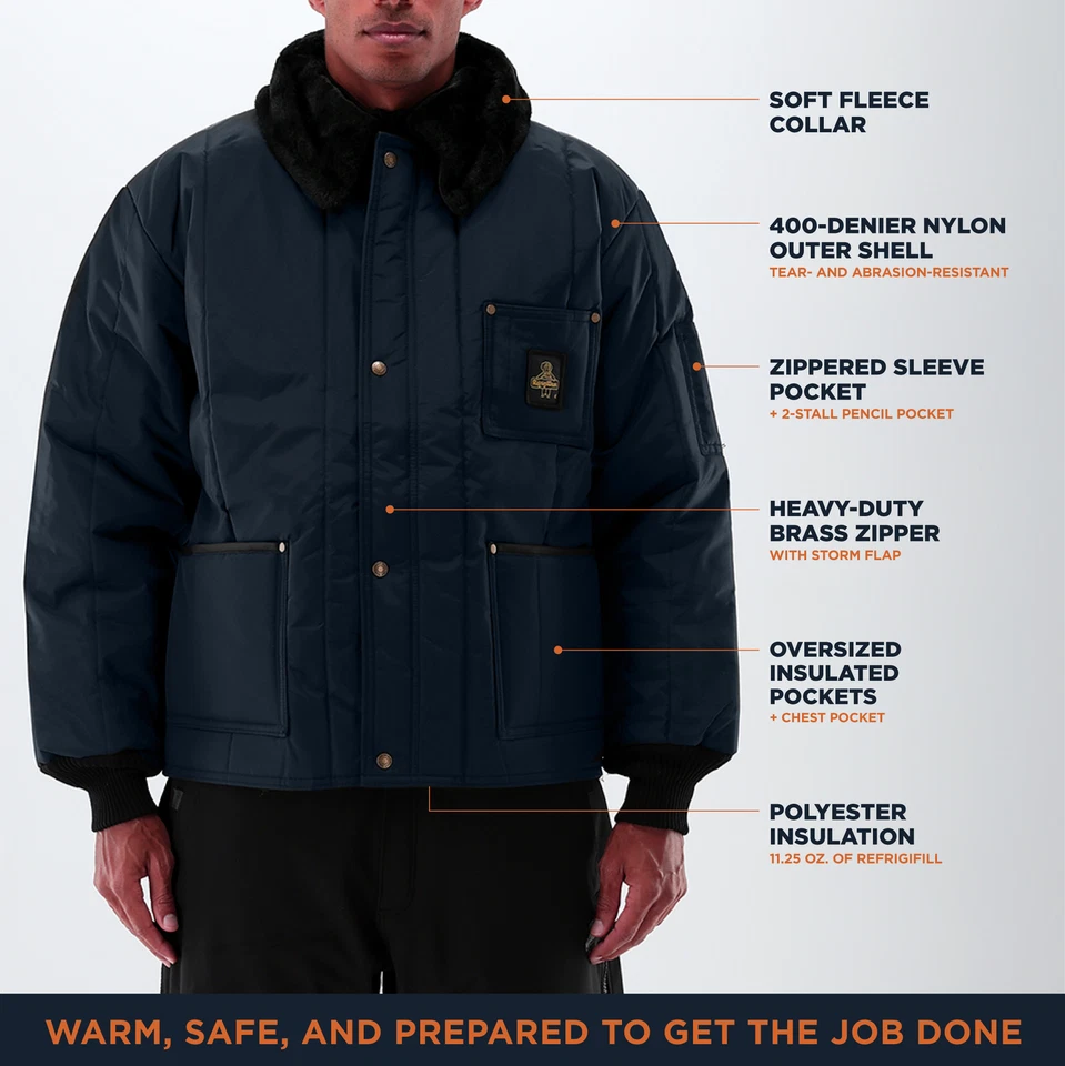 RefrigiWear Men's Iron-Tuff Polar Jacket, Insulated Work Jacket, -50°F Comfort - Image 3 of 4
