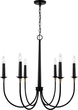 445661KB Amara Transitional Classic Candle Chandelier, 6-Light 360 Total Watts, 