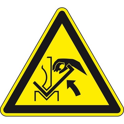 Warnschild v. Quetschgefahr der Hand RoHS konf. Folie SL50mm VE=10 ISO 7010 W031