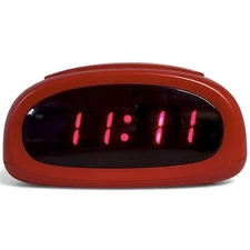 Small Red Digital LED Alarm Clock 4" Tested Works Read All