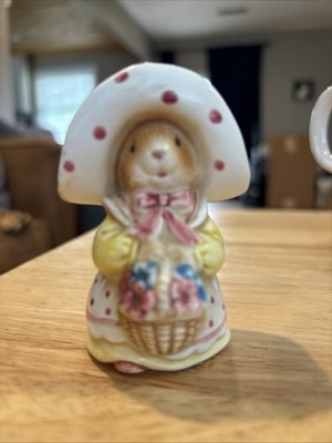 Hand Painted & Signed Vintage 1988 Lefton Easter Bunny Rabbit w/ Bonnet & Dress
