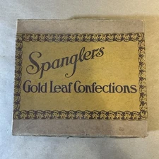 Vintage Gold Leaf Confections Cardboard Box Spangler Candy Co. Bryan OH INV-AA51