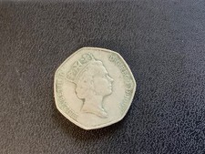 1997 50p Coin with Queen Elizabeth's Second Portrait Vintage, Rare Collectible