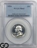 1954 Washington Quarter Proof PCGS PR 65 ** Cameo Contrast! Philadelphia Washington Quarter