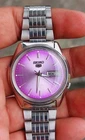 Seiko 5 Watch Automatic Vintage Pink dial day date 7009 @ Japan