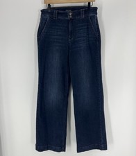 Judy Blue Jeans Size 11/30 Womens Dark Wash High Waist Trouser Wide Leg Denim
