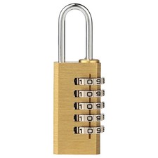 Sturdy Solid Brass Combination Padlock with Hardened Steel Shackles for Safety