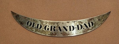 VTG Old Grand-Dad Kentucky Straight Bourbon Whiskey Display Brass Tag ONLY 