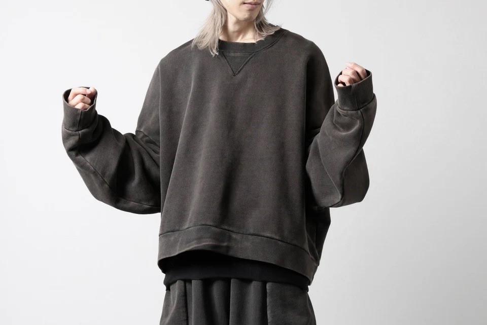 ENTIRE STUDIOS Unisex Washed Black Box Crew Oversized Sweatshirt