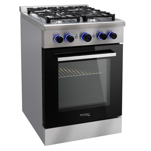 RecPro RV 24" Stove – Stainless Steel Gas Range, 12,000 BTU, 4 Burners