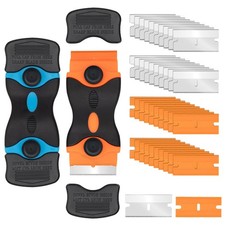 Razor Scraper Tool 2 Pack, Razor Blade Scraper Tool with 20pcs Plastic Blades...